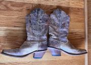 Justin Bent Rail Wildwood BRL122 Boots Mens Tan 9.5B distressed Crackled Western