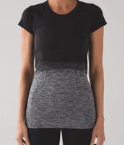 Lululemon  Swiftly Tech Short Sleeve Scoop Fade Gray Black | Size 12