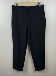 & Other Stories Ankle Pants 8 Black Wool Blend Trouser Work Office High Rise