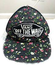 Vans Off The Wall  Skateboard Trucker Snapback Cap Hat Black Mesh Adjustable