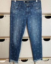 KUT Reese ankle straight star denim