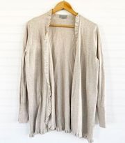 Cream open ruffle cardigan sweater Size Medium