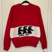 80s Vintage Sweats Appeal Stay Cool Penguin Crewneck Sweatshirt Sweater Sz XL