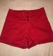 Orange High Waisted Shorts 2