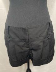 Y2K Black dress shorts. Very low rise. Cropped length.