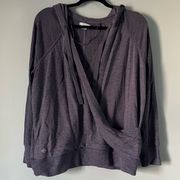 Simply Vera Vera Wang Purple Faux Wrap Long Sleeve V-Neck Knit Top size L