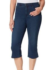 NEW NWT GLORIA VANDERBILT Amanda Capri Jean Navy Park City Dark Wash 8 W28 28 in