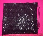 Black Sequin Money Bag Bling Sparkle Wristlet Wallet Purse Clutch Goth Emo Rave