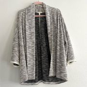 JOIE Soft Knitted Cardigan Black Gray White Crochet Detail Size Small