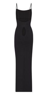 SKIMS Smooth Lounge Low Back Cami Keyhole Dress Onyx Size: 2X