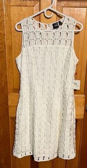 Rafaella NWT White Open Weave Sleeveless Dress SIZE 8