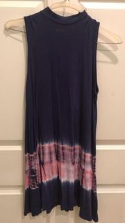 Tye Dye Flowy Mock Neck Dress