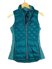 Lululemon Forage Teal Green Down For A Run Slim Fit Full Zip Running Vest Size 4