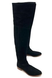 Loeffler Randall Jos Suede Over-The-Knee Flat Boots in Black