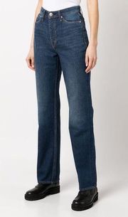 Rag & Bone Alex High-Rise Straight Jeans Size 27 Dark Wash Designer Jeans