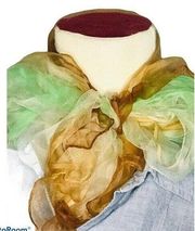 Vintage 50s Sheer Chiffon Square Head Scarf Brown