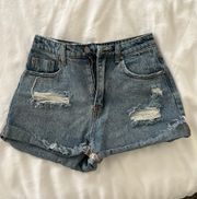 distressed Denim shorts