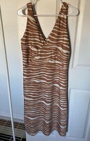 Animal Print Brown and Cream Slip Dress