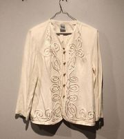 Vintage R&M Richards by Karen Kwong Ivory Long Sleeve Button Down Blouse