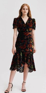 NWT  Gynn Velvet Floral Burnout Dress (6)