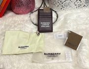 Burberry Alwyn Logo Printed Leather Zipped Coin/Card Case in Mahogany Red​