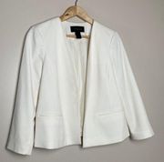 Ann Taylor Factory Open Front Crop Blazer Off White Size M