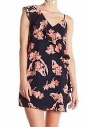 Nordstrom 19 cooper Asymmetrical floral print ruffle dress