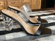 New BP | Naomi Clear Block Heel Sandal | size 10