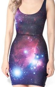 Blackmilk purple blue galaxy bodycon dress Sz S