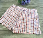 Adidas pink and purple plaid shorts size 10