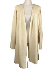 Bloomingdales Wool Cardigan Vintage Plus Size 3X Ivory Ribbed Knit Open Front