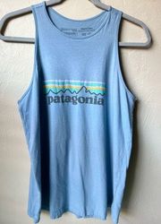 Women Pastel Blue P6 Logo Organic Cotton Mountain Tank Top | Small