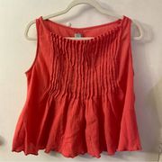 Converse Pintuck  Pleat Babydoll Tank Crop Top Size M