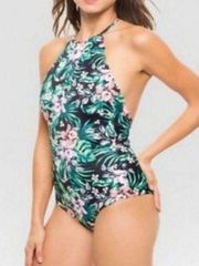 Vanilla Beach size XLarge floral tropical print one piece swimsuit