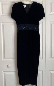 Maggy London Velvet Black Dress