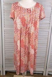 PERCEPTIONS Floral Print Shift Dress Peach Multi-Large