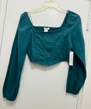 Los Angeles emerald green corset top size S