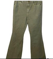 Michael  Kors Olive Green Flare Jeans