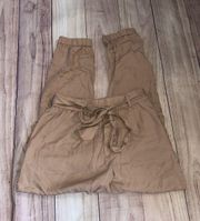 Beige Paper Bag Joggers