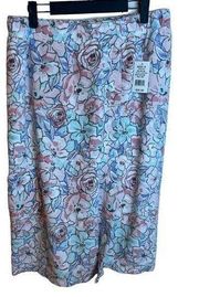 NWT STAN HERMAN FLORAL VELCRO BEACH SKIRT