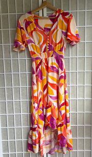 ATL Anthropologie  Swish Maxi dress flutter sleeve Medium