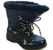 Sporto Womens Boots Size 6.5M 6.5 M Black Patent Insulated Crinkle Winter