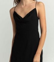 TIMING Solid Drape Neck Slip Dress