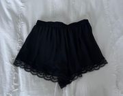 Black Shorts Lace Trim