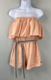 NEW LemLem Pink Ruffled Sleeveless Romper Small