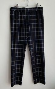 Black Checked Ankle Cropped Pants, Size 4