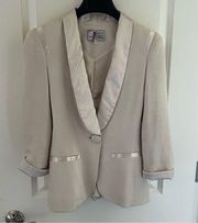 Anthropologie Yoana Baraschi Silky Beige Blazer | S