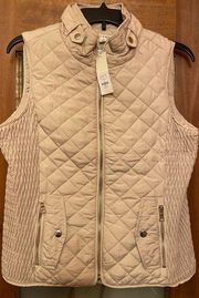 Mi ami Francesca’s Beige Taupe Quilted NWT Vest Small