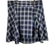 Lane Bryant blue tartan plaid ruffle full wrap mini skirt