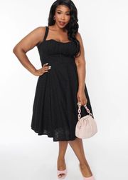 Black Eyelet Bianca Swing Dress